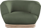Kipton Elegant Mid-Century Modern Chair with Curved Back and Natural Oak Rubber Wood Base