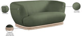 Kipton Mid-Century Modern Loveseat with Elegant Curved Back and Natural Oak Frame for Living Room