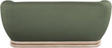 Kipton Mid-Century Modern Loveseat with Elegant Curved Back and Natural Oak Frame for Living Room