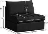 Jacob Modular Armless Chair - Luxurious Soft Upholstery, Deep Channel Tufting, Contemporary Design