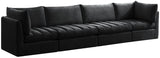 Jacob Velvet Modular Sofa - Luxurious Contemporary Seating with Deep Channel Tufting & Easy Attachment