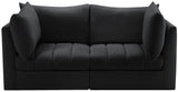 Jacob Velvet Modular Sofa - Luxurious Contemporary Seating with Deep Channel Tufting & Easy Attachment