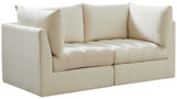 Jacob Velvet Modular Sofa - Luxurious Contemporary Seating with Deep Channel Tufting & Easy Attachment