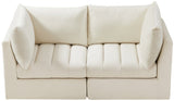 Jacob Velvet Modular Sofa - Luxurious Contemporary Seating with Deep Channel Tufting & Easy Attachment