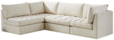 Jacob Velvet Modular Sectional Sofa - Luxurious Black Upholstery with Deep Channel Tufting Design