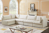 Jacob Velvet Modular Sectional Sofa - Luxurious Black Upholstery with Deep Channel Tufting Design