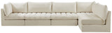 Jacob Velvet Modular Sectional Sofa - Luxurious Black Upholstery with Deep Channel Tufting Design