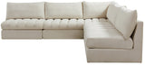 Jacob Velvet Modular Sectional Sofa - Luxurious Black Upholstery with Deep Channel Tufting Design