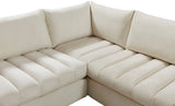Jacob Velvet Modular Sectional Sofa - Luxurious Black Upholstery with Deep Channel Tufting Design