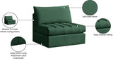 Jacob Modular Armless Chair - Luxurious Soft Upholstery, Deep Channel Tufting, Contemporary Design