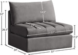 Jacob Modular Armless Chair - Luxurious Soft Upholstery, Deep Channel Tufting, Contemporary Design