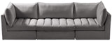 Jacob Velvet Modular Sofa - Luxurious Contemporary Seating with Deep Channel Tufting & Easy Attachment