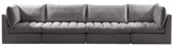 Jacob Velvet Modular Sofa - Luxurious Contemporary Seating with Deep Channel Tufting & Easy Attachment