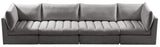 Jacob Velvet Modular Sofa - Luxurious Contemporary Seating with Deep Channel Tufting & Easy Attachment