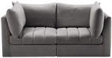 Jacob Velvet Modular Sofa - Luxurious Contemporary Seating with Deep Channel Tufting & Easy Attachment