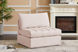 Jacob Modular Armless Chair - Luxurious Soft Upholstery, Deep Channel Tufting, Contemporary Design