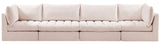 Jacob Velvet Modular Sofa - Luxurious Contemporary Seating with Deep Channel Tufting & Easy Attachment
