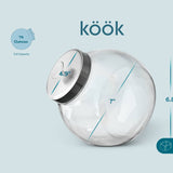Kook 74 oz Glass Penny Jars with Lids, Set of 2