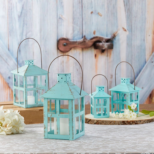 Vintage Blue Distressed Lantern - Extra Large