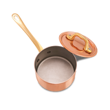 Mauviel M'MINIS Copper Sauce Pan With Lid, Brass Handles, 3.54-In