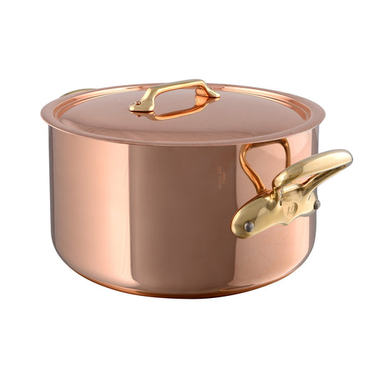 Mauviel M'Heritage M'250 B Stewpan With Lid, Brass Handles