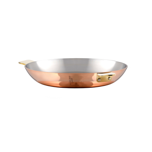 Mauviel Art Déco Copper 2-Piece Round Pan 7.9-In and 10.2-In Set With Brass Handles