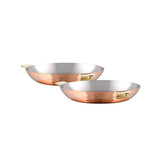 Mauviel Art Déco Copper 2-Piece Round Pan 7.9-In and 10.2-In Set With Brass Handles