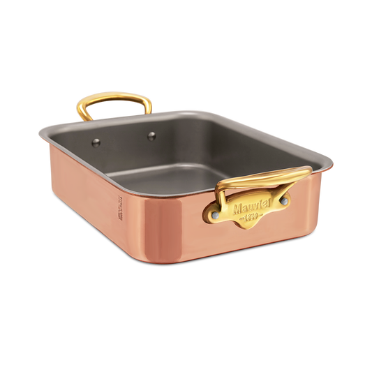 Mauviel Copper Roasting Pan with Brass Handles, 5.51 x 3.94-In