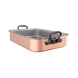 Mauviel Copper Roasting Pan With Cast Iron Handles, 13.78 x 9.84-In