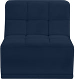 Relax Contemporary Armless Chair with Soft Upholstery, Biscuit Tufting & Modular Design for Versatility