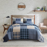 Modern Farmhouse Patchwork Quilt Mini Set, Blue