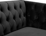 Michelle Velvet Chair - Glamorous Contemporary Design with Gold Nailheads and Deep Button Tufting