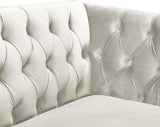 Michelle Velvet Chair - Glamorous Contemporary Design with Gold Nailheads and Deep Button Tufting