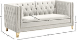 Michelle Velvet Loveseat – Sumptuous Glamour with Gold Nailheads, Iron Legs & Deep Button Tufting