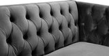 Michelle Velvet Loveseat – Sumptuous Glamour with Gold Nailheads, Iron Legs & Deep Button Tufting