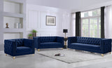Michelle Velvet Chair - Glamorous Contemporary Design with Gold Nailheads and Deep Button Tufting