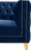 Michelle Velvet Loveseat – Sumptuous Glamour with Gold Nailheads, Iron Legs & Deep Button Tufting
