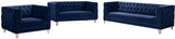 Michelle Velvet Loveseat – Sumptuous Glamour with Gold Nailheads, Iron Legs & Deep Button Tufting