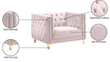 Michelle Velvet Chair - Glamorous Contemporary Design with Gold Nailheads and Deep Button Tufting