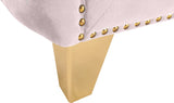 Michelle Velvet Chair - Glamorous Contemporary Design with Gold Nailheads and Deep Button Tufting