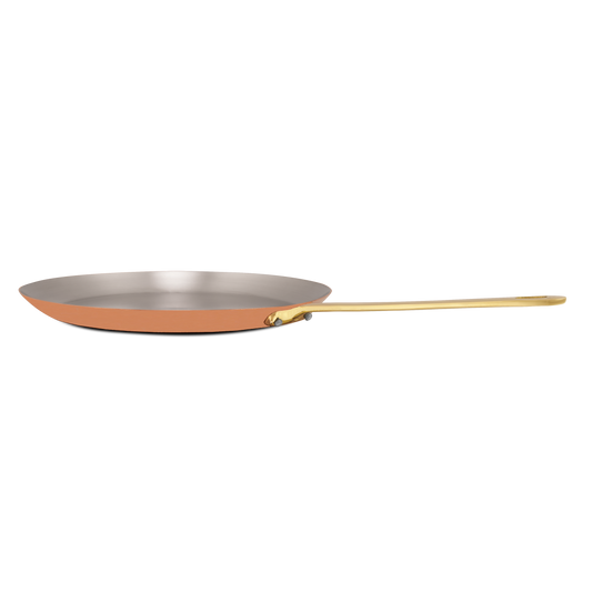 Mauviel M'Heritage M'150 B Copper Crepe Pan With Brass Handle, 11.8-In