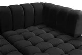 Gwen Contemporary 3-Piece Sectional Sofa with Deep Tufting and Gold & Chrome Legs for Stylish Comfort