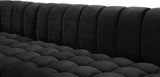 Gwen Contemporary 3-Piece Sectional Sofa with Deep Tufting and Gold & Chrome Legs for Stylish Comfort