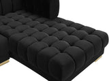 Gwen Contemporary 3-Piece Sectional Sofa with Deep Tufting and Gold & Chrome Legs for Stylish Comfort