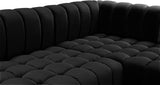 Gwen Contemporary 3-Piece Sectional Sofa with Deep Tufting and Gold & Chrome Legs for Stylish Comfort