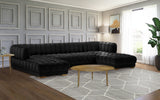 Gwen Contemporary 3-Piece Sectional Sofa with Deep Tufting and Gold & Chrome Legs for Stylish Comfort