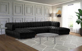 Gwen Contemporary 3-Piece Sectional Sofa with Deep Tufting and Gold & Chrome Legs for Stylish Comfort