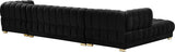 Gwen Contemporary 3-Piece Sectional Sofa with Deep Tufting and Gold & Chrome Legs for Stylish Comfort