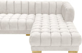 Gwen Contemporary 3-Piece Sectional Sofa with Deep Tufting and Gold & Chrome Legs for Stylish Comfort