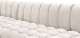 Gwen Contemporary 3-Piece Sectional Sofa with Deep Tufting and Gold & Chrome Legs for Stylish Comfort